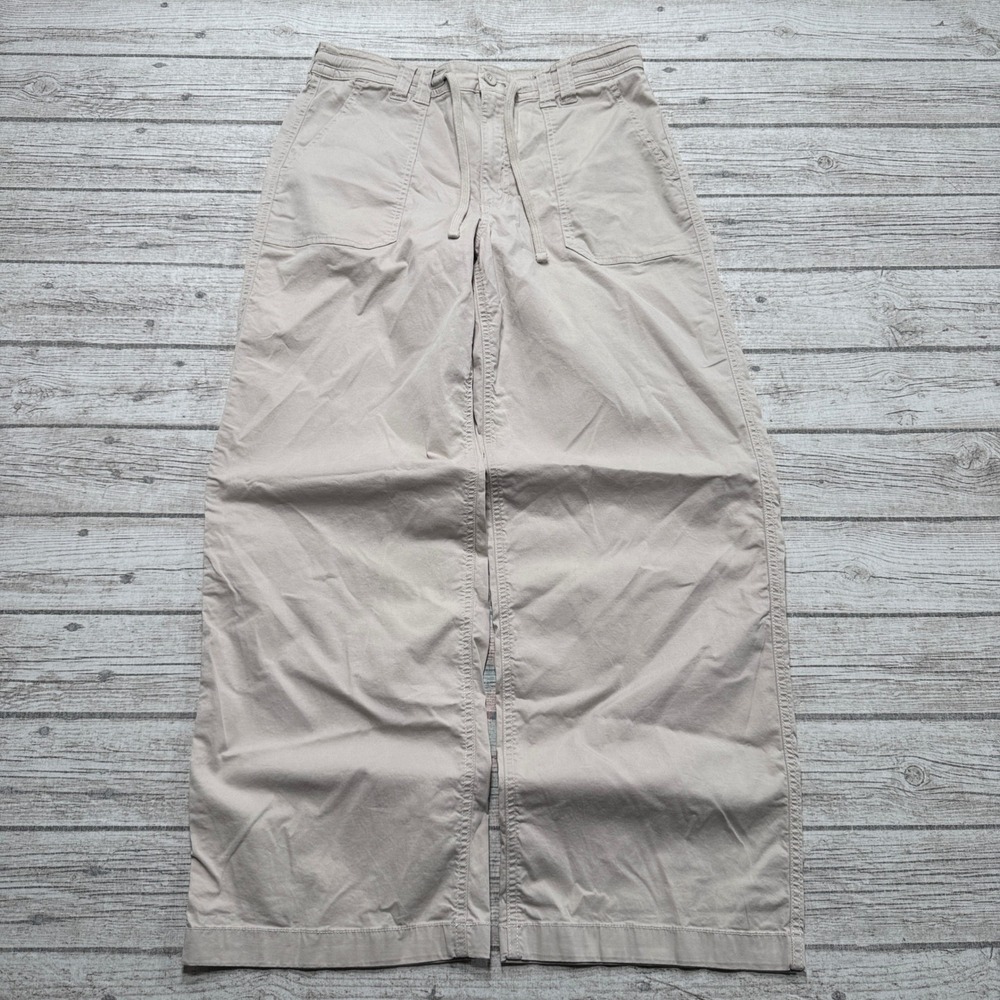 Reitmans Pants Women's 31 Beige Wide Leg Baggy Fit High Rise Utility Trousers